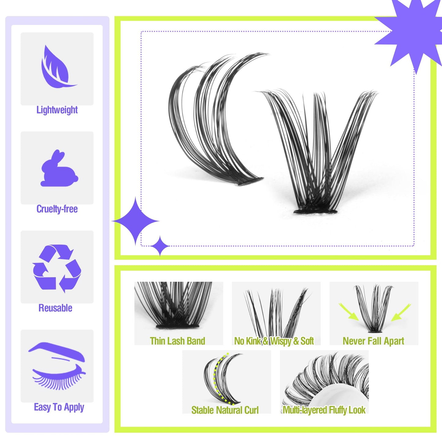 ALICE Lash Clusters DIY Lash Extensions 240PCS 14-20MM Individual Lashes Cluster Lashes Natural 40D Eyelash Extensions Faux Mink Individual Eyelashes Beauty & Personal Care ALICE