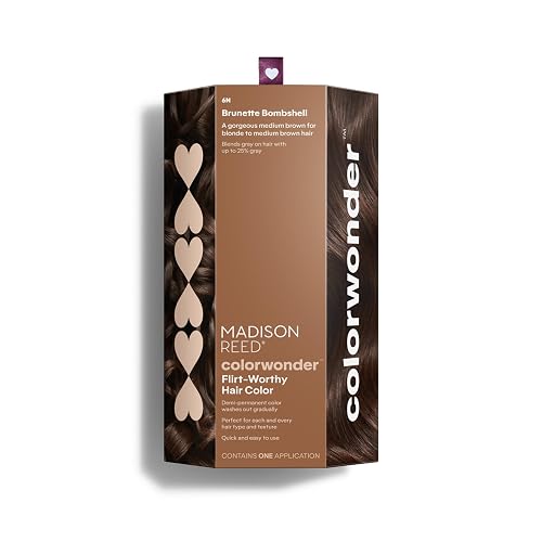 Madison Reed ColorWonder Demi-Permanent Hair Color Kit - 6N Medium Brown (Brunette Bombshell) | Blends Up to 25% Gray, Lasts 25 Washes, Ammonia-Free Beauty & Personal Care Madison Reed