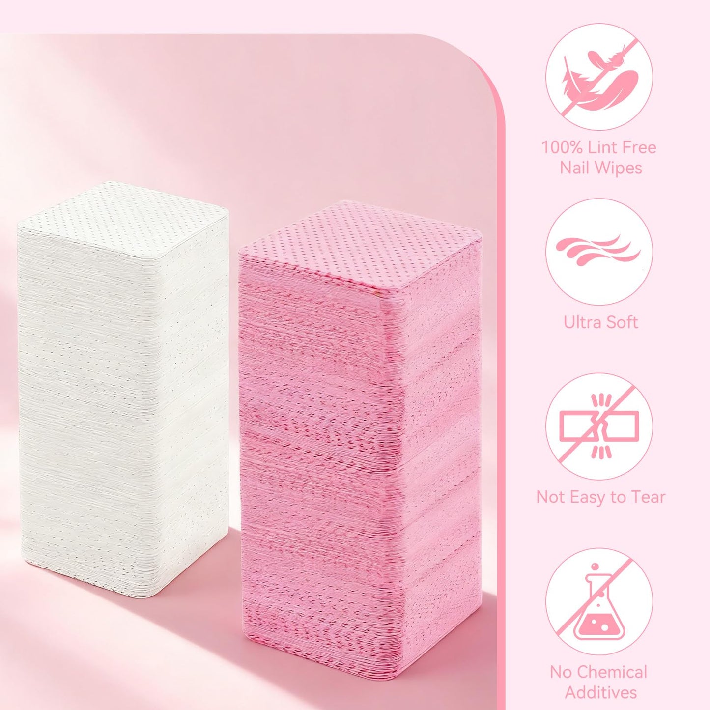 LNDIEHS 1900Pcs Lint Free Nail Wipes, Nail Supplies Nail Polish Wipe, Pads Gel Nails No Lint Naile Glue Wipes Super Absorbent Soft Non-Woven Beauty and Personal Care LNDIEHS