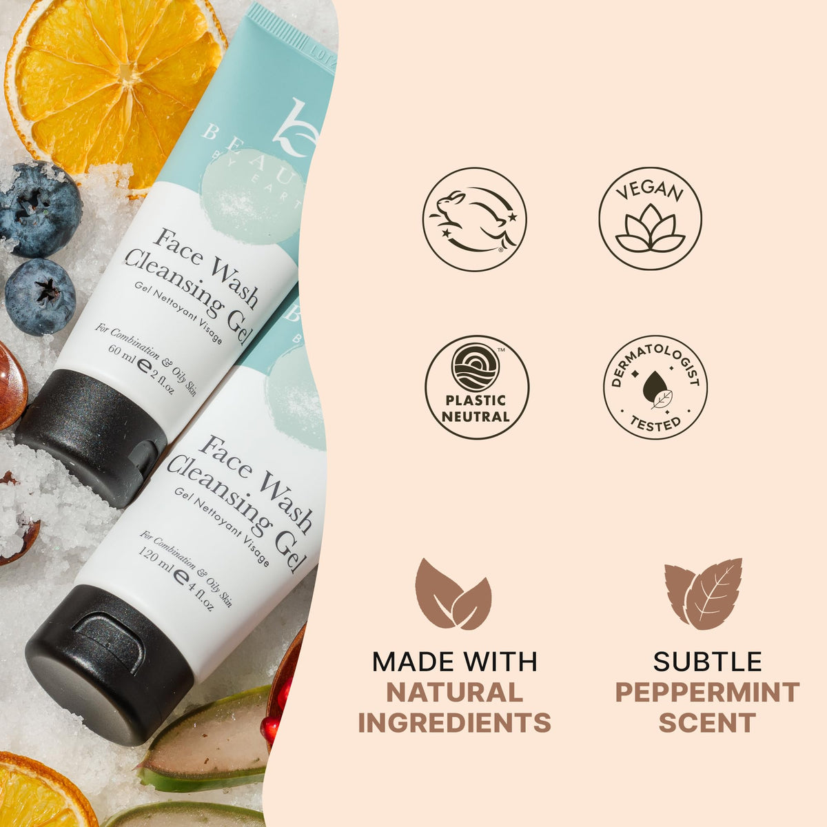 Beauty by Earth Clean Face Wash - USA Made with Organic & Natural Ingredients, Non-Toxic Facial Cleanser Beauty & Personal Care Beauty by Earth