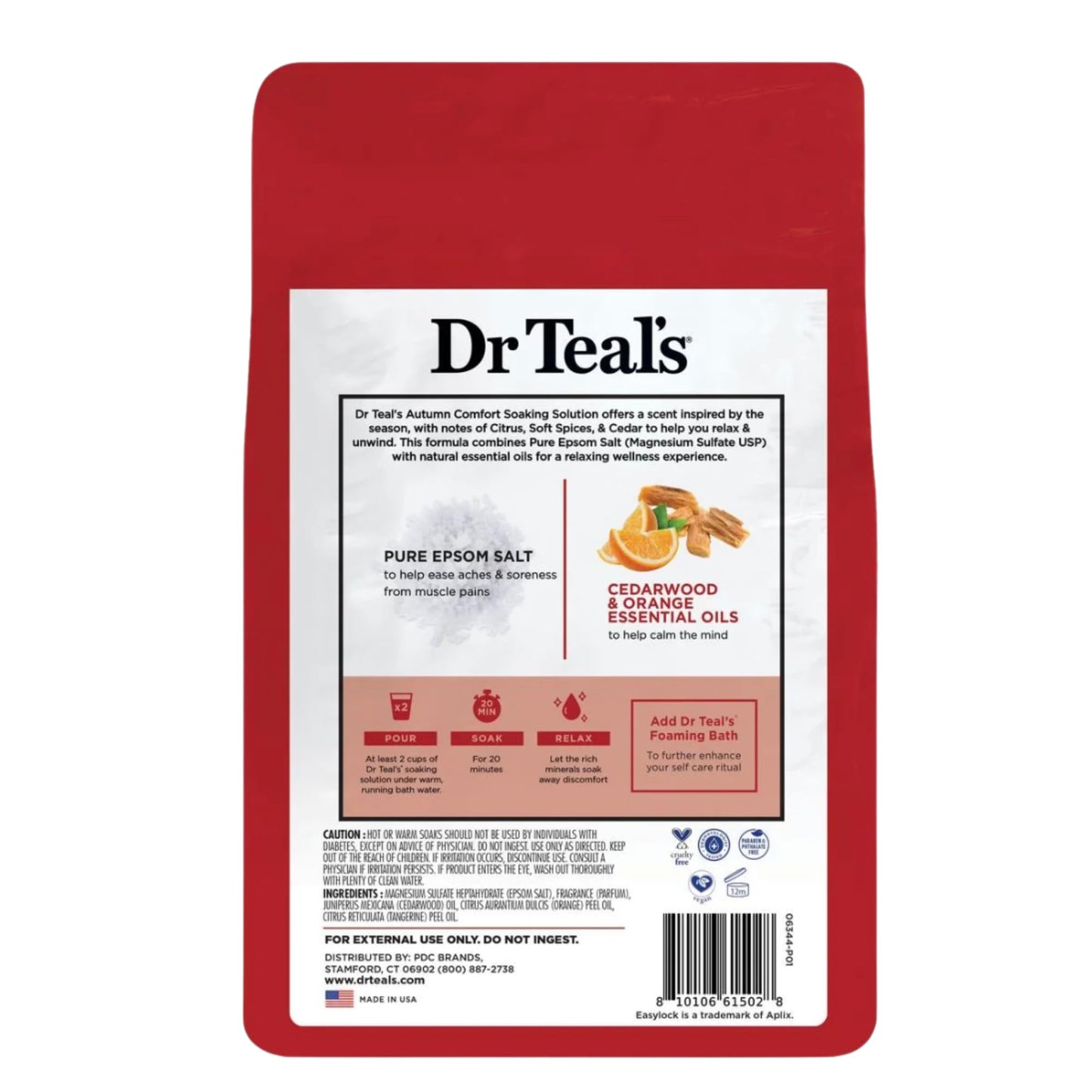 Dr Teal's Warm Autumn Comfort Pure Epsom Salt Soak, 3 lbs Each - 2 Pack of Limited Edition Fall Scent (Autumn) Beauty and Personal Care Dr Teal's