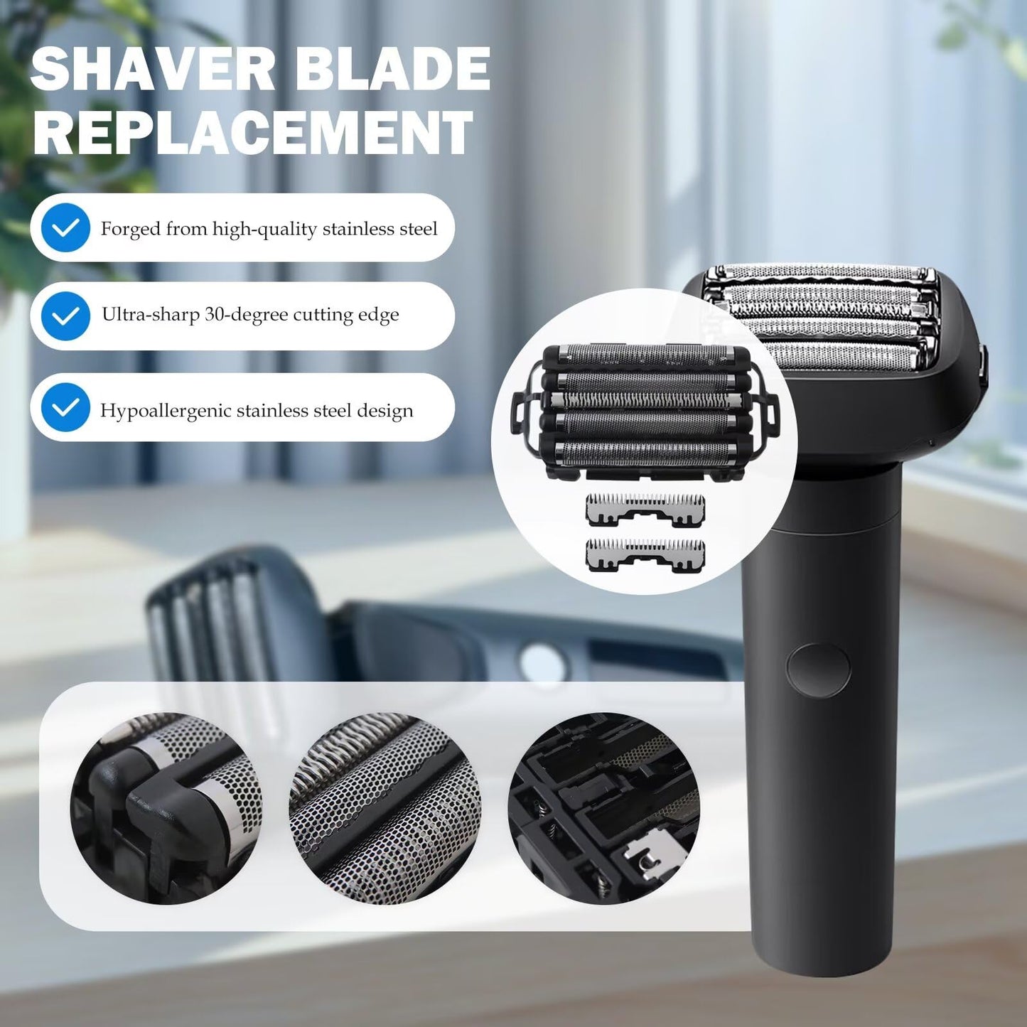 XSPANDER Shaver Replacement Outer Foil and Inner Blade Set Fit for Panasonic WES9032P, Shaver Head Fit for AR C 5-Blade Shavers ES-LV97-K, ES-LV67-K Beauty and Personal Care XSPANDER