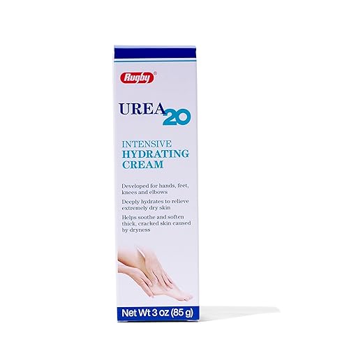 Rugby Urea 20% Intensive Hydrating Cream - Urea Cream for Feet, Hands, Knees, and Elbows - 20% Urea Intensive Strength Cream - 3 Oz Beauty & Personal Care RUGBY LABORATORIES