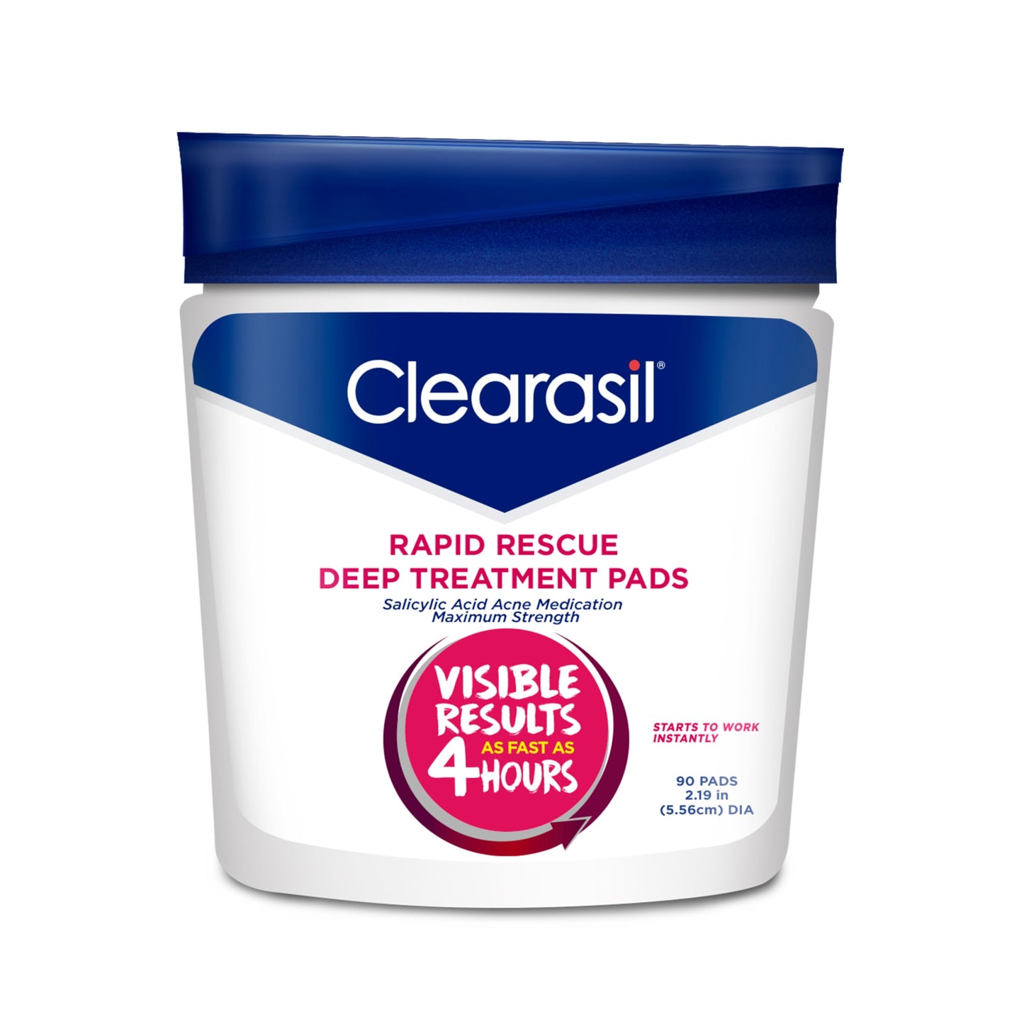 Clearasil Rapid Rescue Deep Treatment Acne Face Pads, Maximum Strenght with 2% Salicylic Acid Acne Treatment Medicine, 90 Count Beauty and Personal Care Clearasil Default Title