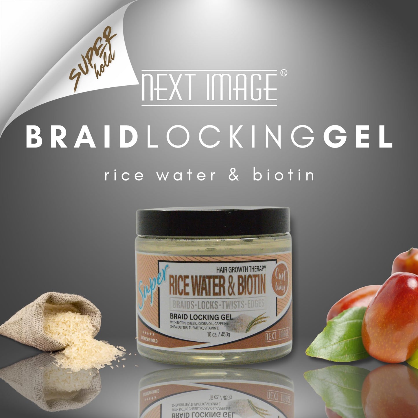NEXT IMAGE - Braid Locking Gel Super Hold [Rice Water] Beauty & Personal Care NEXT IMAGE