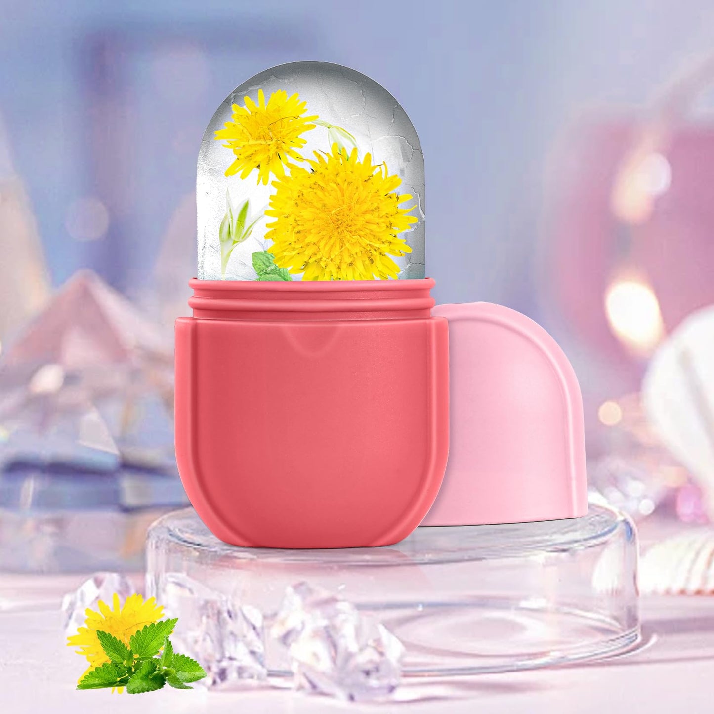 Ice Roller for Face and Eye, Ice Face Roller, Aesthetic Skin Care Tools Gifts for Women Cute Preppy Stuff,Silicone Ice Mold for Beauty(Pink) Beauty and Personal Care IMEASY