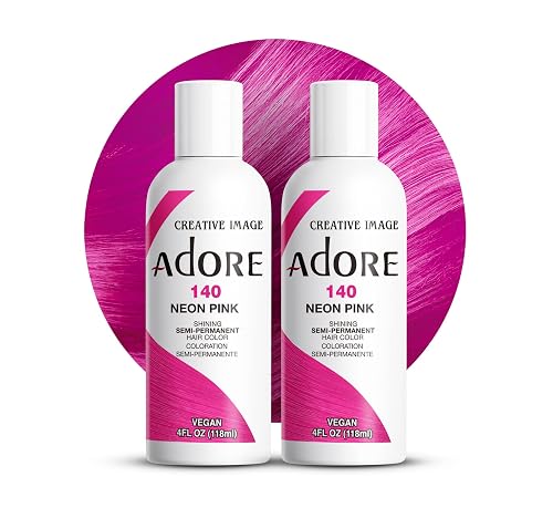 Adore Semi Permanent Hair Color (140 Neon Pink) (2 Pack) | Vegan & Cruelty-Free Pink Hair Dye | No Ammonia, No Peroxide, No Alcohol | 4 Fl Oz Beauty & Personal Care Adore