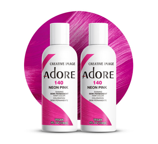 Adore Semi Permanent Hair Color (140 Neon Pink) (2 Pack) | Vegan & Cruelty-Free Pink Hair Dye | No Ammonia, No Peroxide, No Alcohol | 4 Fl Oz Beauty & Personal Care Adore