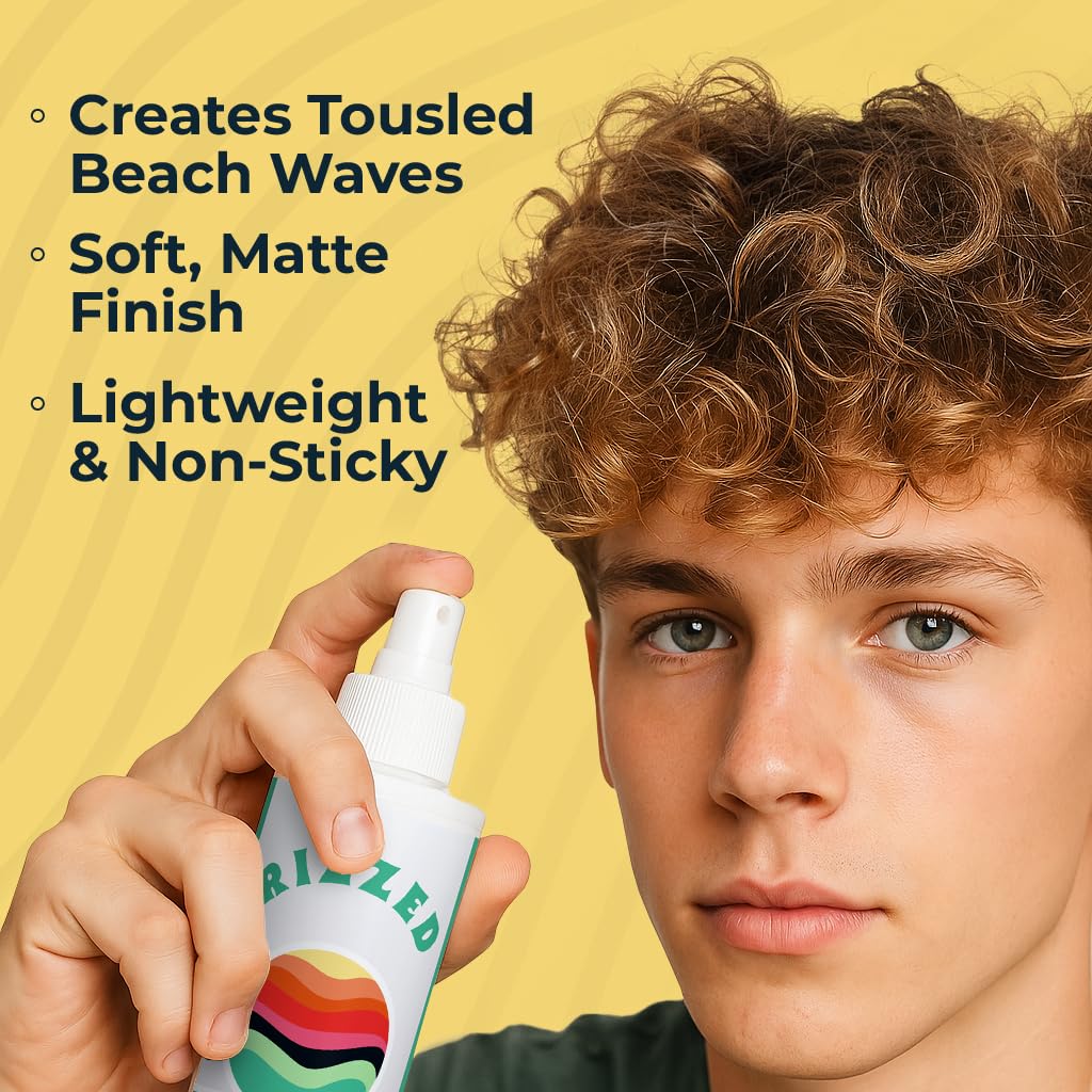 Rizzed™ Sea Salt Spray for Hair Men - Texturizing Spray with Castor Oil & Naturally Sourced Ocean Salts - Texture Sea Salt Sprays for Men - Surf Beauty & Personal Care Rizzed