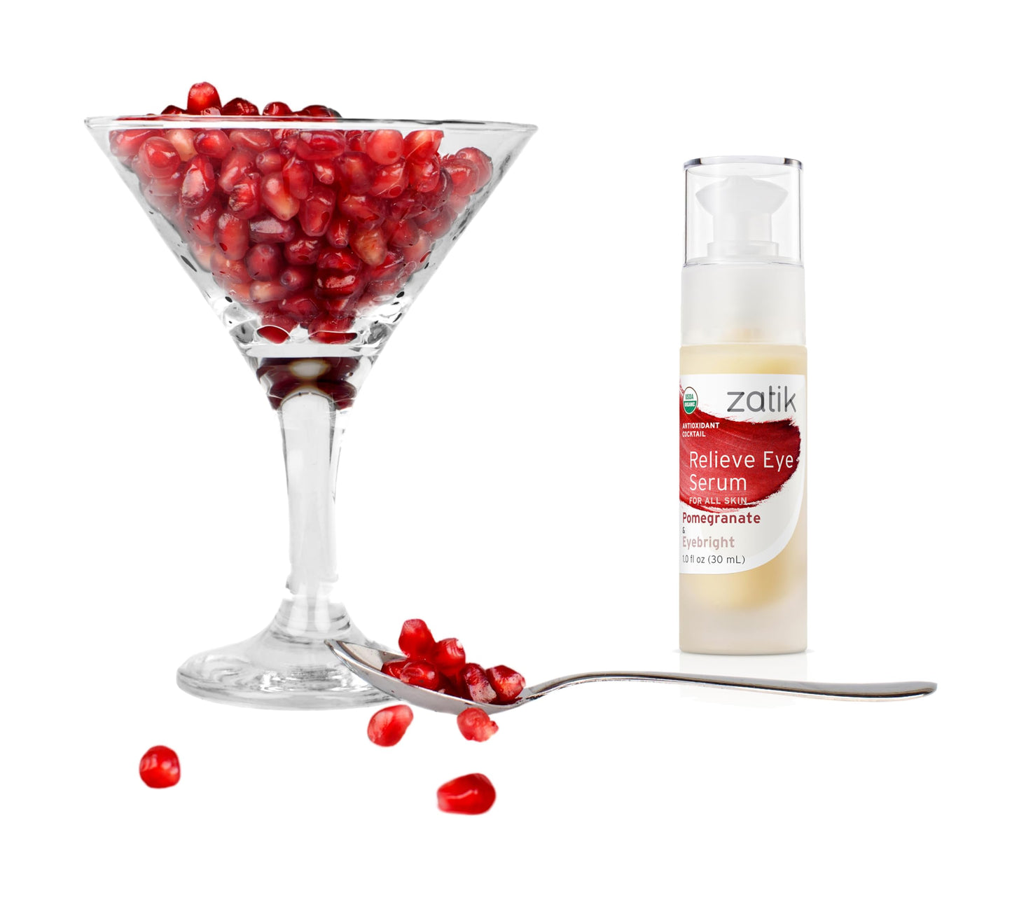 Zatik Naturals - Relieve Eye Serum with Pomegranate and Eyebright Antioxidant, USDA Certified Organic, Rekindle and Elevate Youthfulness Around Thin Beauty & Personal Care Zatik