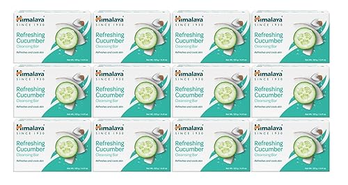 Himalaya Refreshing Cucumber Cleansing Bar, Face and Body Soap for Soft Skin, 4.41 oz, 12 Pack Beauty & Personal Care Himalaya