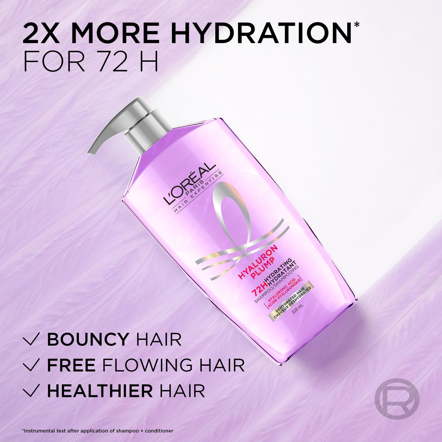 L'Oreal Paris Elvive Hyaluron Plump Hydrating Shampoo for Dehydrated, Dry Hair Infused with Hyaluronic Acid Care Complex, Paraben-Free, 26.5 Fl Oz Beauty & Personal Care L'Oreal Paris