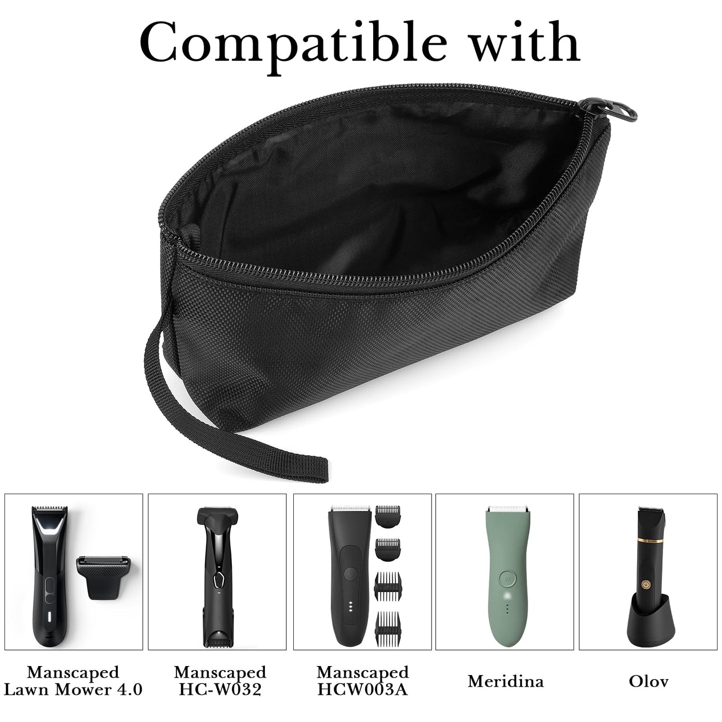 Linkidea Men's Body Hair Trimmer Travel Pouch, Thick Nylon Electric Shaver Storage Bag & Clipper Organizer Case, Compatible with Manscaped, Meridian Beauty and Personal Care Linkidea