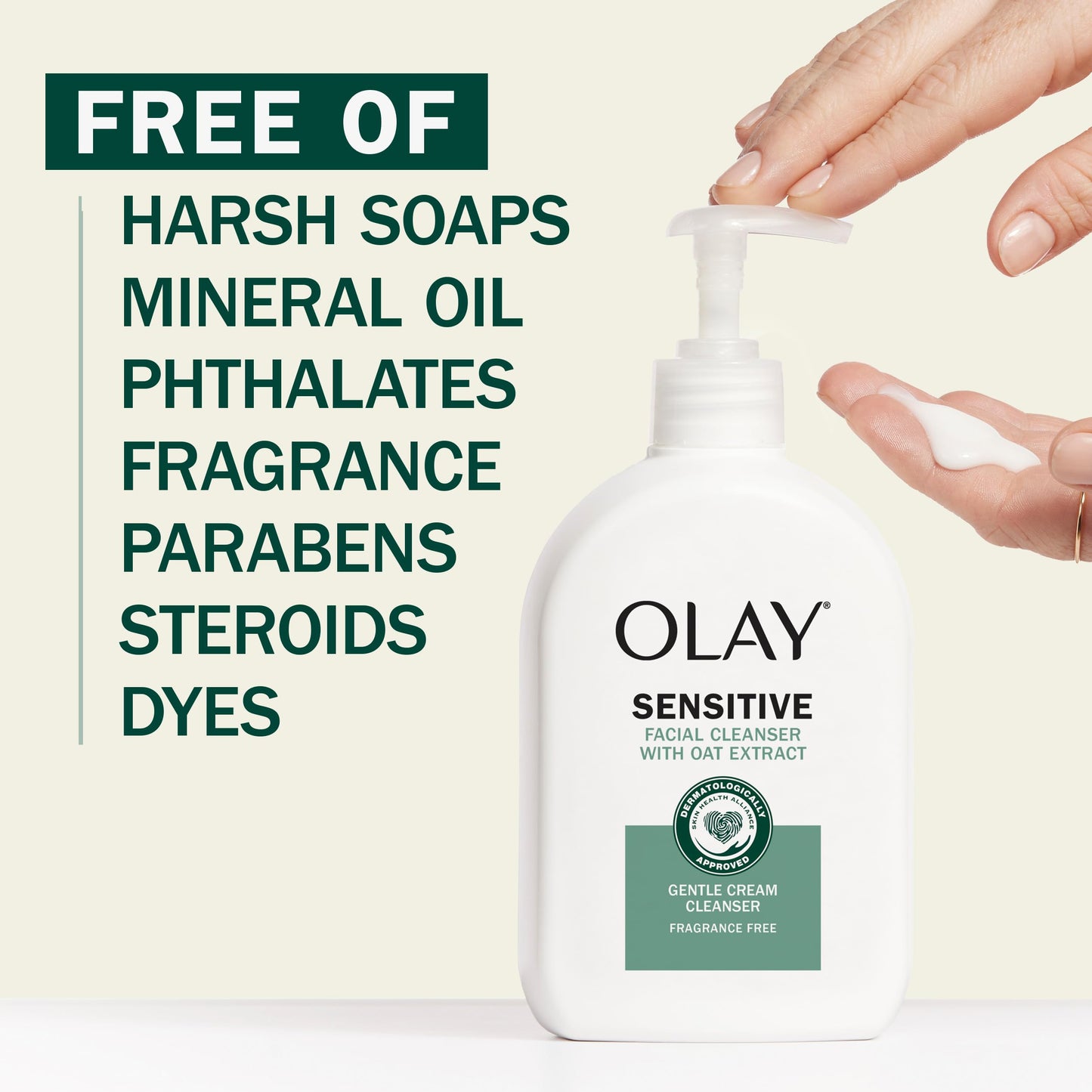 Olay Sensitive Facial Cleanser with Oat Extract Gentle Cream Cleanser, 16 fl oz Beauty & Personal Care Olay