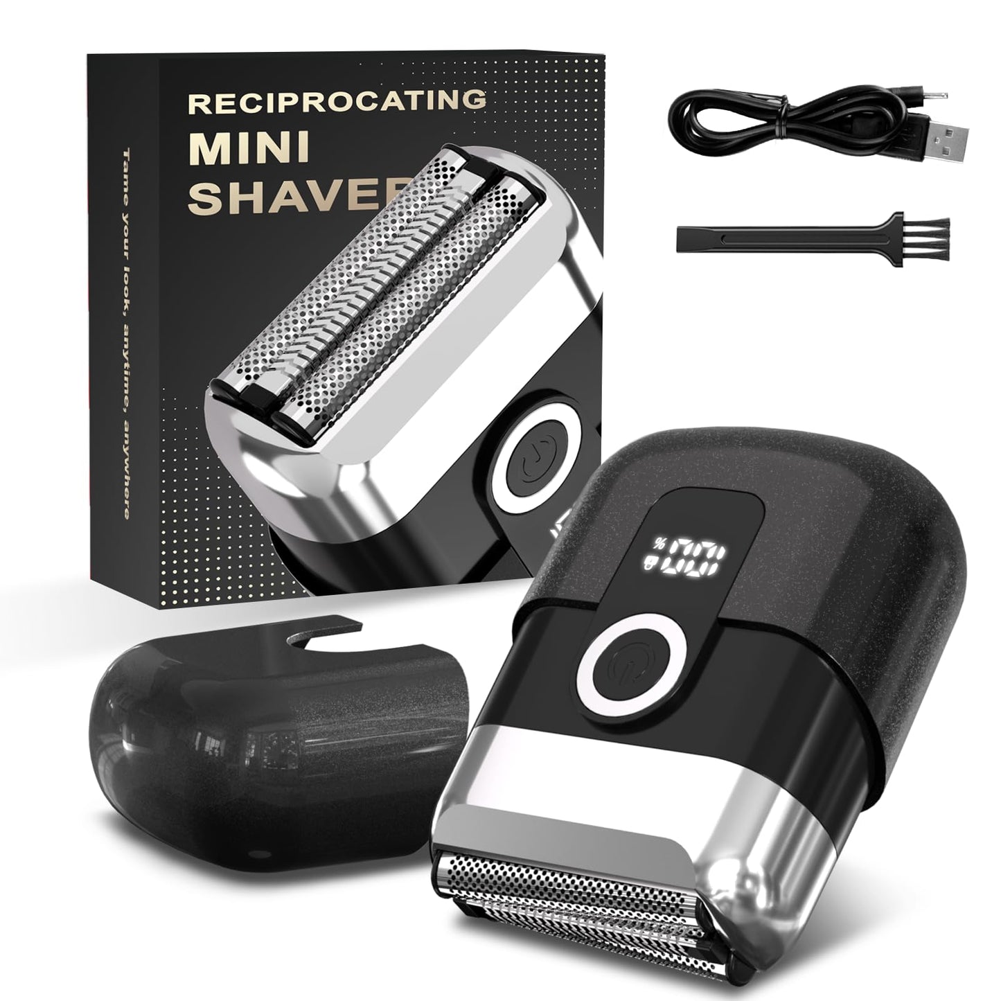 HENZILO Electric Foil Shaver for Men: Mini Electric Razor for Face/Beard - 3 Floating Blades Cordless Razor with LED Display - IPX7 Waterproof Wet Dry Beauty and Personal Care HENZILO