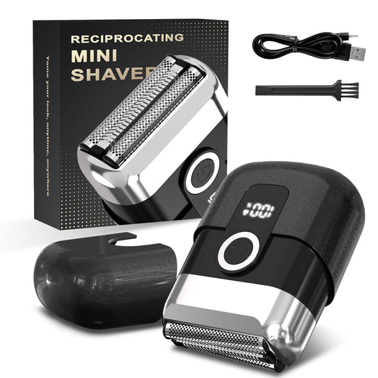 HENZILO Electric Foil Shaver for Men: Mini Electric Razor for Face/Beard - 3 Floating Blades Cordless Razor with LED Display - IPX7 Waterproof Wet Dry Beauty and Personal Care HENZILO