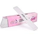 10pcs - PANA Jumbo Double-Sided Emery Nail File for Manicure, Pedicure, Natural, and Acrylic Nails - Zebra (Grit 80/80) Beauty & Personal Care PANA