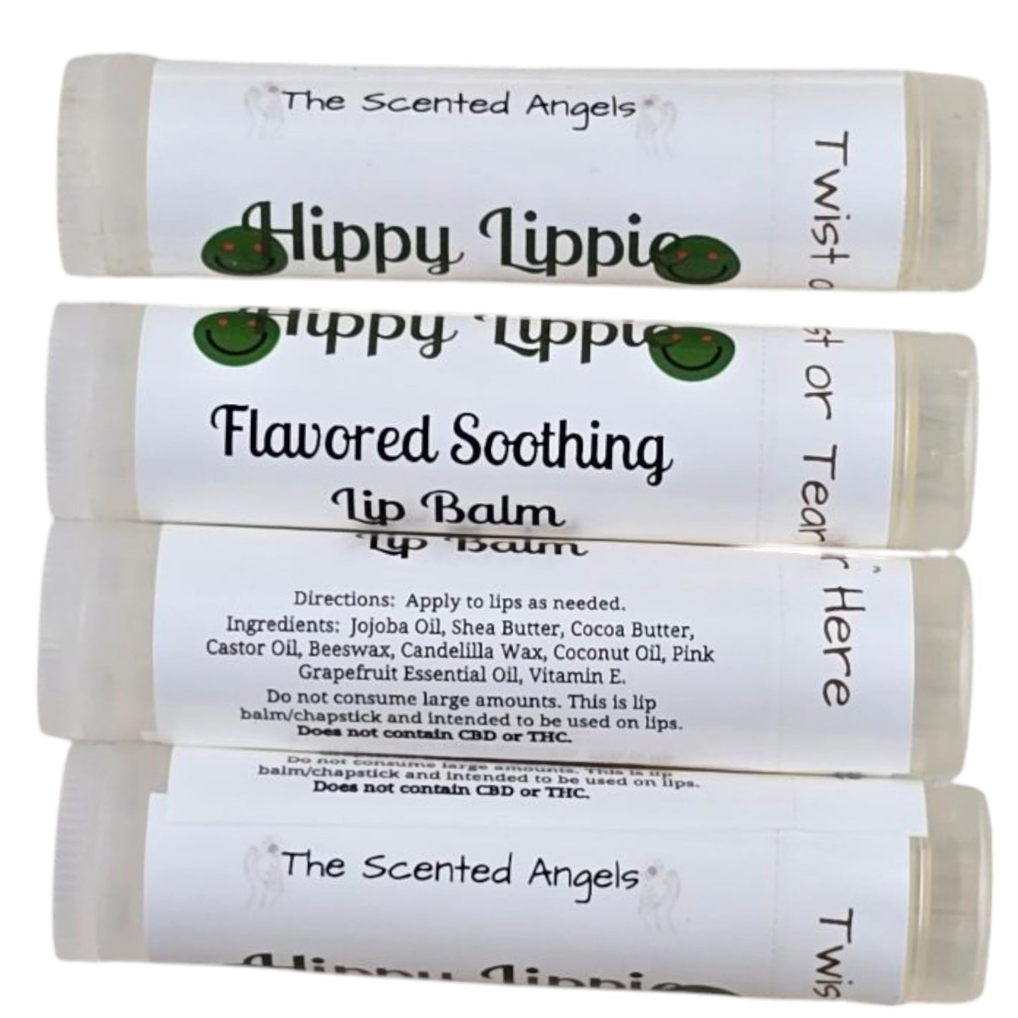 TSA Handmade All-Natural Hippie Lippie Cannabis Flavored Lip Balm, Jojoba Oil, Cocoa Butter, Castor Oil, Beeswax, Shea Butter, Adults, Men, Women Beauty and Personal Care The Scented Angels