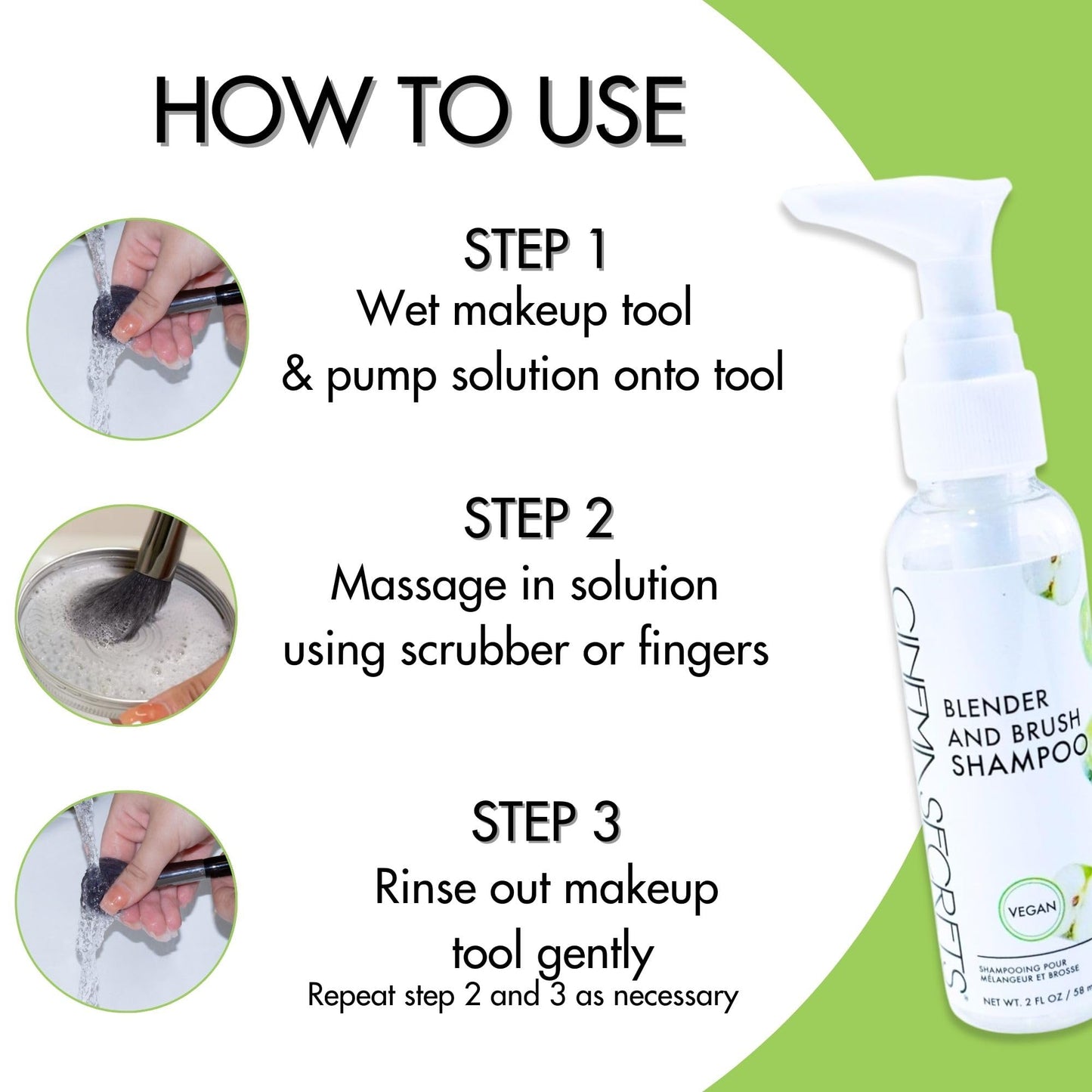 CINEMA SECRETS Vegan Makeup Brush Cleaner - Sponge & Makeup Brush Shampoo for Deep Cleansing - Removes Build-Up & Stains - Gentle & Cruelty-Free Beauty & Personal Care CINEMA SECRETS