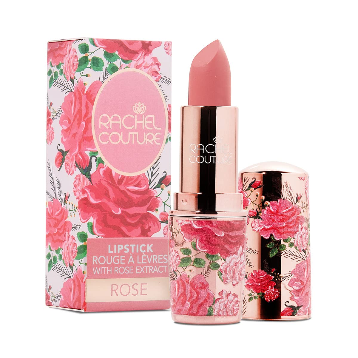 Rachel Couture Matte Lipstick with High Impact Color | Vegan & Cruelty Free | Infused with Rose Extract - 0.12 Oz - Rose Beauty & Personal Care Rachel Couture