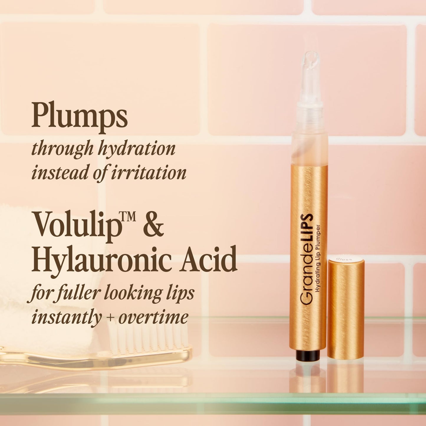 Grande Cosmetics GrandeLIPS Hydrating Lip Plumper Gloss - for Fuller-Looking, Hydrated Lips - Clear (0.084 oz) Beauty & Personal Care Grande Cosmetics