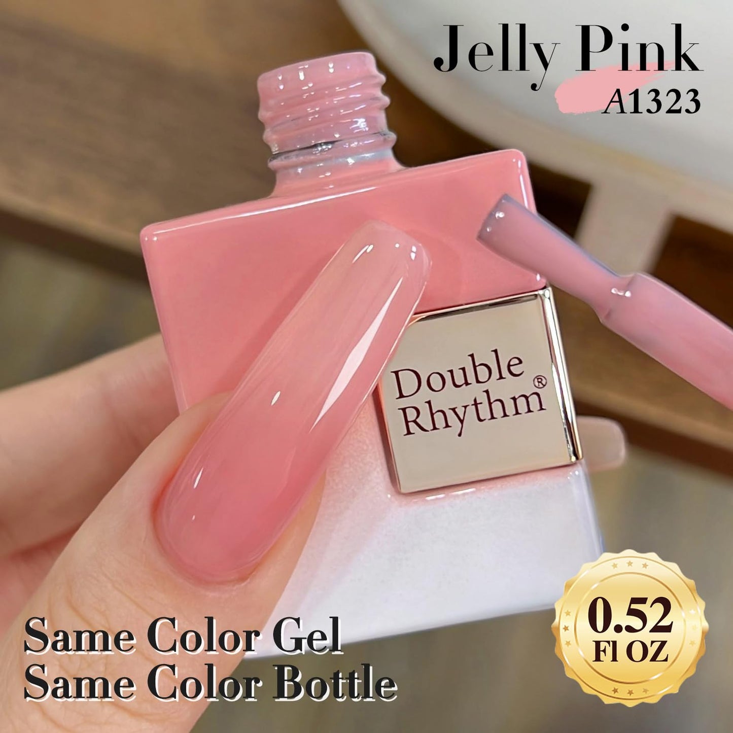 Double Rhythm Translucent Gel Polish Sheer Neutral Natural Light Milky Same Color Same Bottle 15ML Jelly Nail Polish Nail Art DIY at Home (Pink Beauty and Personal Care Double Rhythm