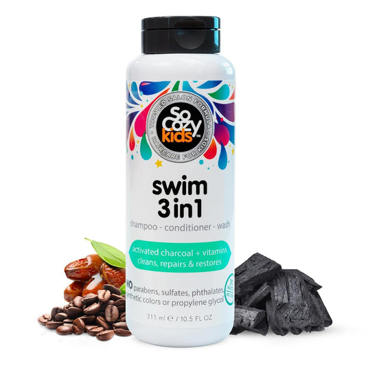 SoCozy Splash Swim 3 in 1 Shampoo + Conditioner + Wash, 10.5 Ounce ( Pack May Vary )