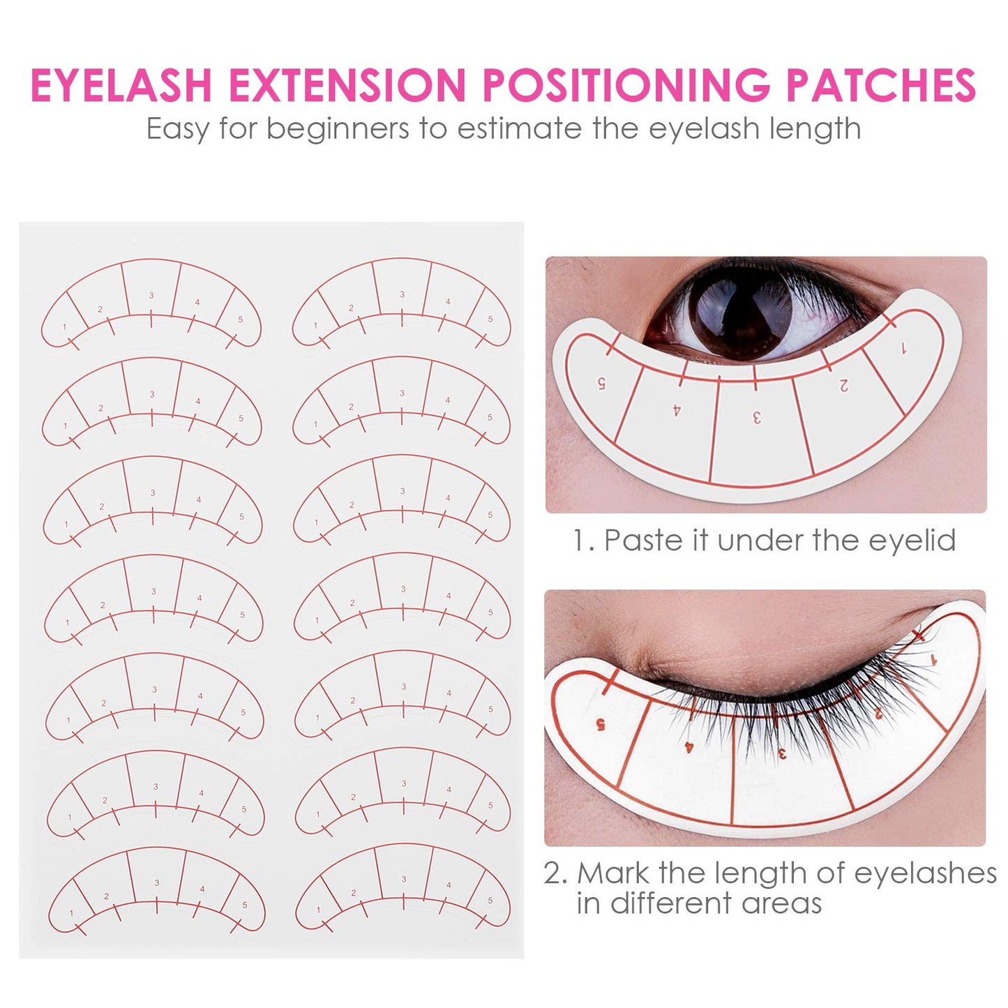 140 Pcs Paper Patches, 3D Eyelash Under Eye Pads,Eye Mapping Stickers, Patch Lash False, Eyelash Extension Paper Patches Beauty & Personal Care Lurrose
