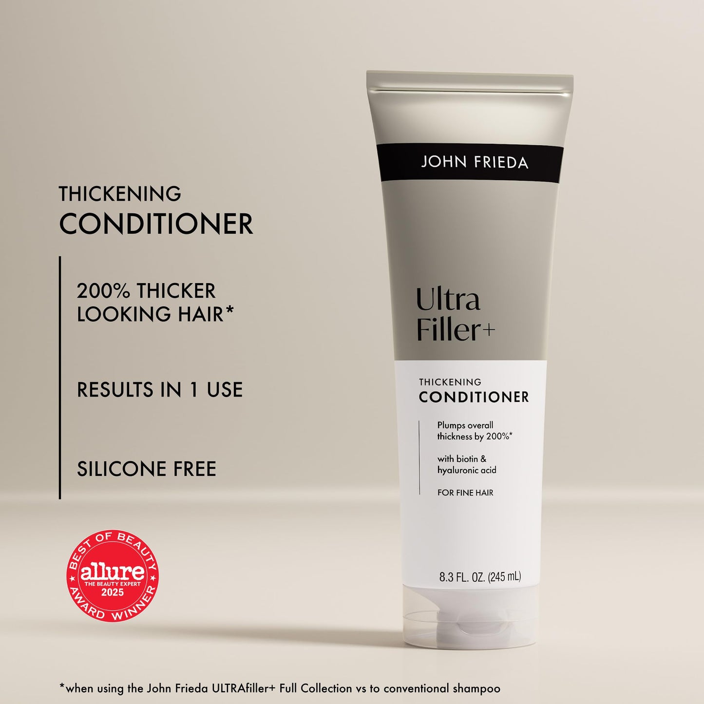 John Frieda ULTRAfiller+ Thickening Conditioner for Fine & Thin Hair, Lightweight Volumizing Conditioner with Biotin & Hyaluronic Acid, Silicone-Free Beauty and Personal Care John Frieda