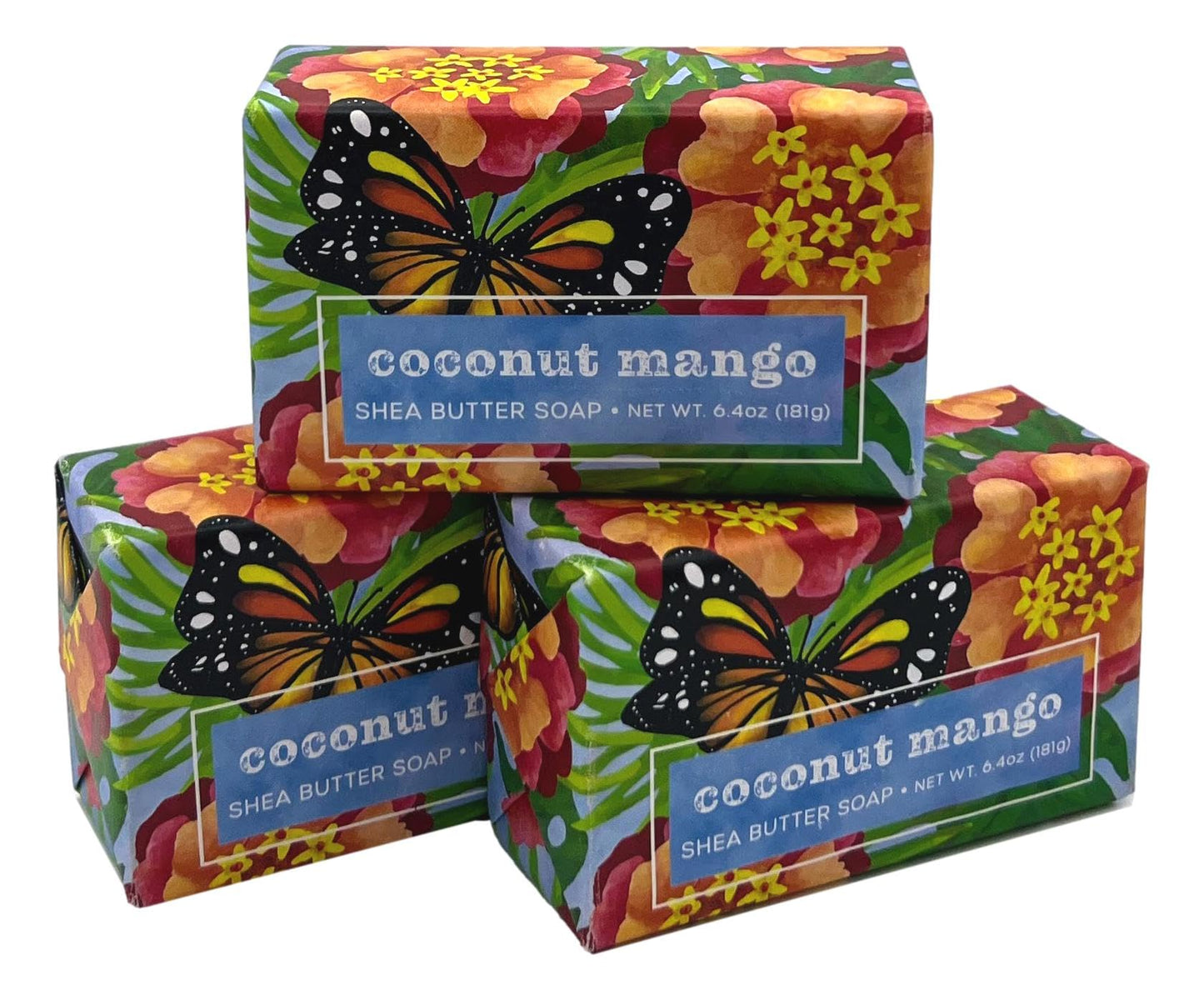 Greenwich Bay Trading Co. Coconut Mango Shea Butter Bath Soap, 6.4 oz, Set of 3 Beauty & Personal Care Greenwich Bay