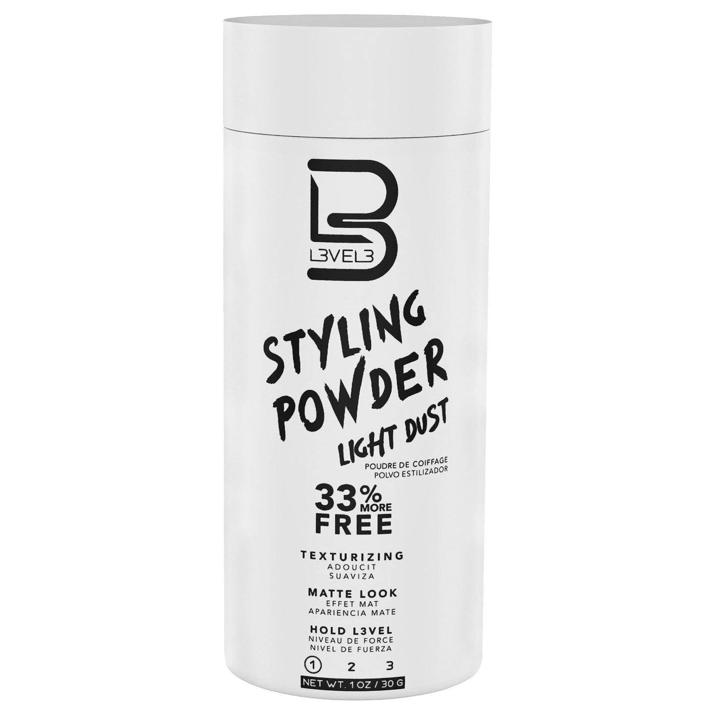L3 Level 3 Light Hold Styling Powder - Natural Matte Hairstyle - Texturizing and Volumizing (30 Grams) Beauty & Personal Care L3