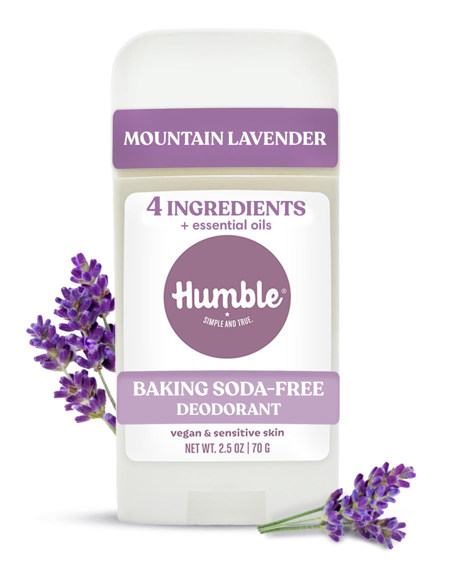Humble Aluminum-Free Deodorant for Women & Men, Mountain Lavender - Baking Soda-Free Natural Deodorant Stick for Sensitive Skin with Essential Oils Beauty and Personal Care HUMBLE SIMPLE AND TRUE.