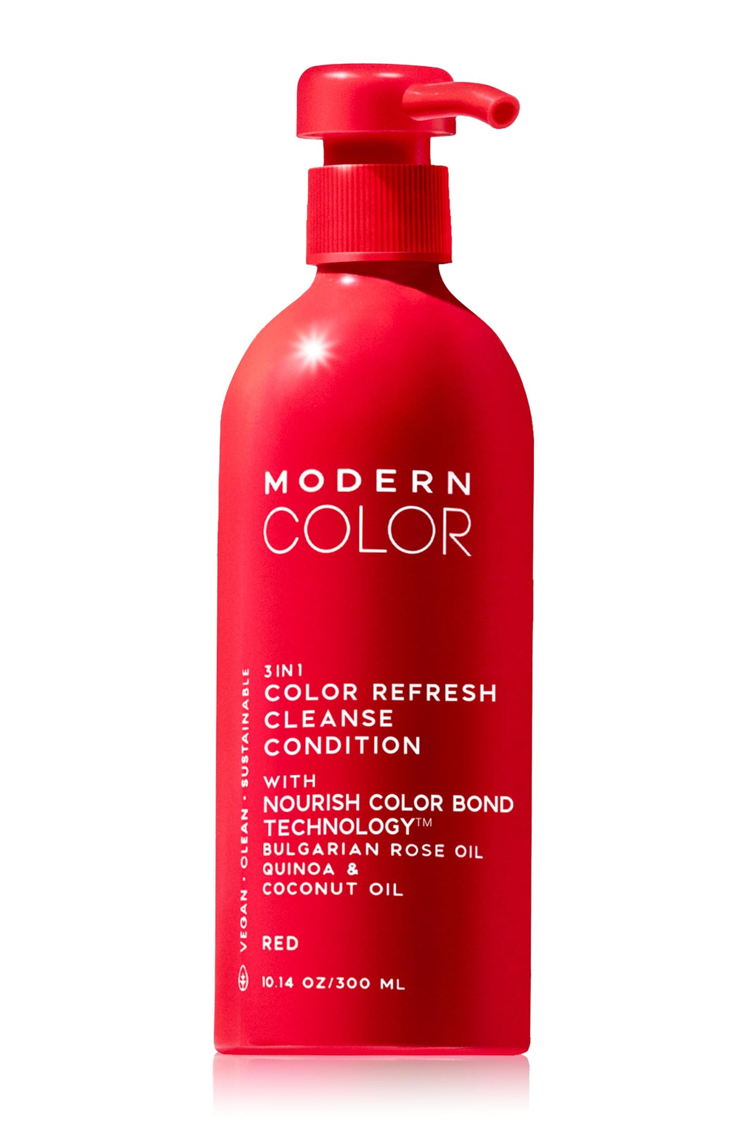 Modern Color 3-in-1 Hair Color Refresh, Cleanse & Condition - 100% Vegan, Cruelty-Free, Sustainably Packaged, Non-Toxic, Certified Clean Beauty (Red) Beauty & Personal Care Modern Color