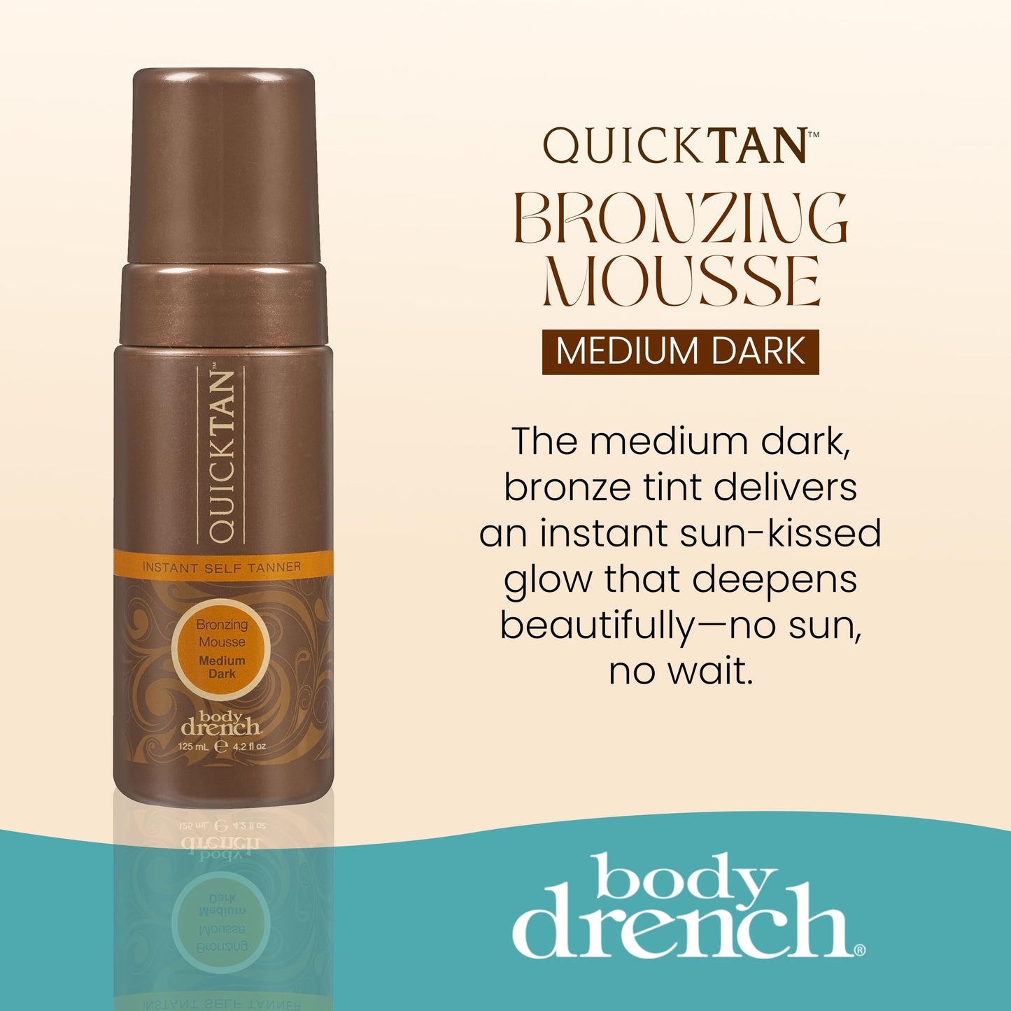 Body Drench QuickTan Self Tanner Mousse - Medium Dark Tan, Sunless Tanning Foam for Body, Natural-Looking Glow, 4.2 oz Beauty & Personal Care Body Drench