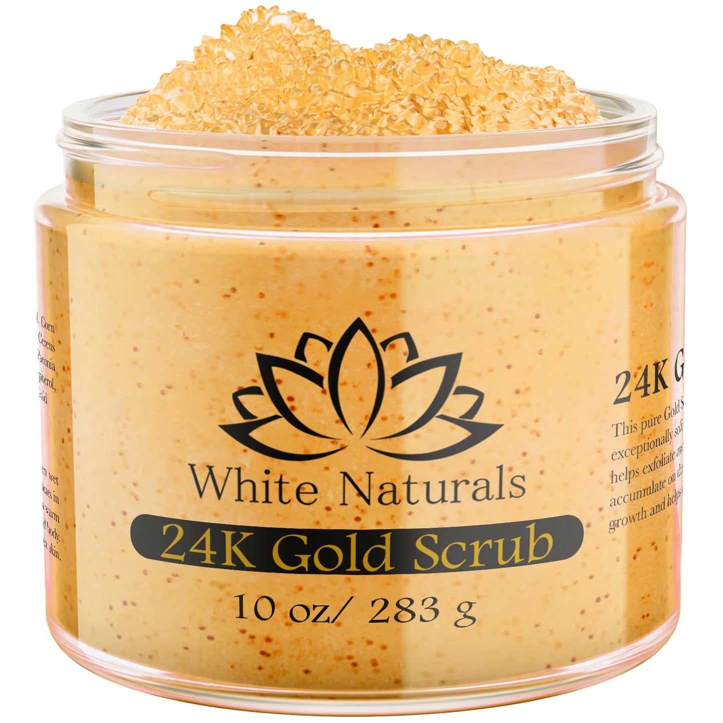 24K Gold Body Scrub, Natural Exfoliating Face Sugar Scrub With Anti-Aging Properties, Pure Skin Moisturizer, Reduce Wrinkles Deep Pore Cleansing Beauty & Personal Care White Naturals