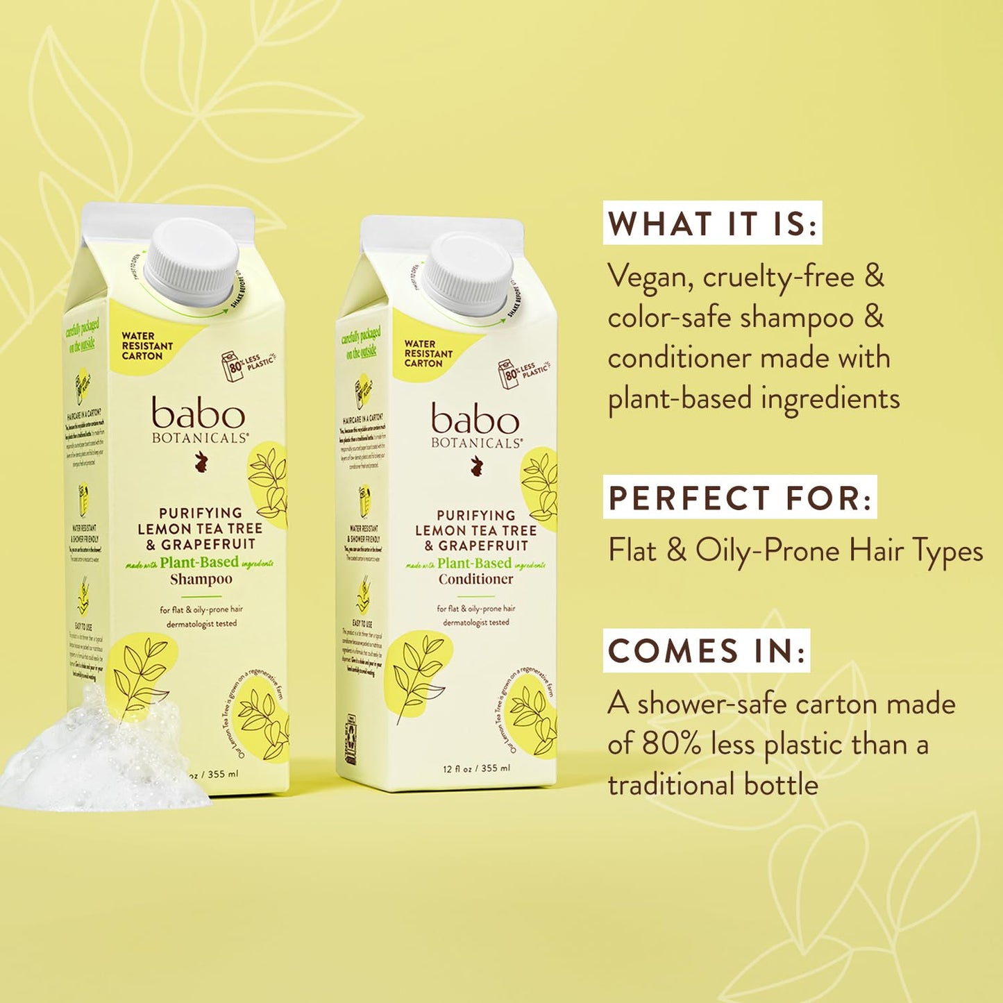 Babo Botanicals, Shampoo Purifying Lemon Myrtle Tea Tree, 12 Fl Oz Beauty & Personal Care Babo Botanicals