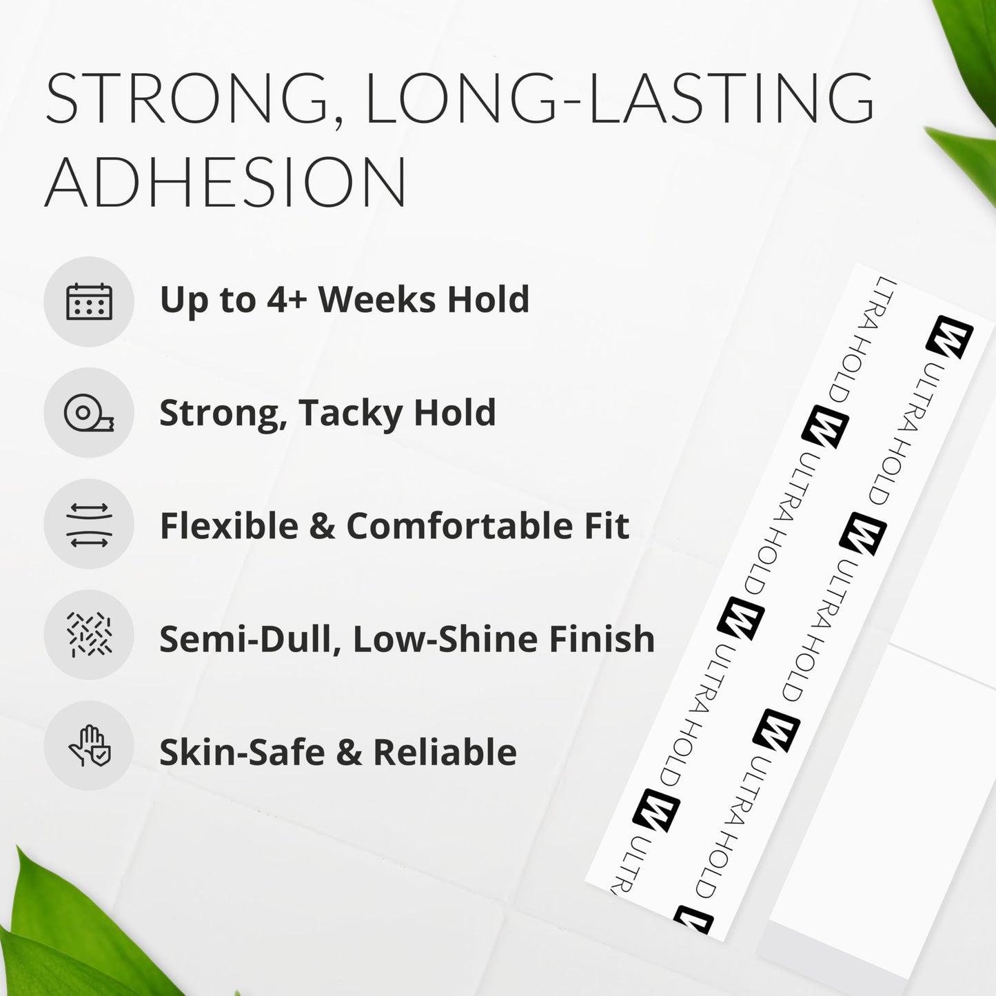 Walker Tape Ultra Hold Adhesive Strips 1" x 3" Straight, Double Sided Wig Tape Tabs for Lace Hairpiece and Toupee Systems, Strong Long Lasting Beauty and Personal Care Walker Tape