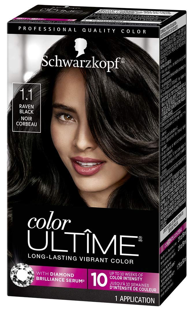 Schwarzkopf Color Ultime 1.1 Raven Black Hair Dye, Permanent Intense Black with Diamond Brilliance, Fade-Resistant, Covers Grays, All Hair Textures Beauty & Personal Care Schwarzkopf
