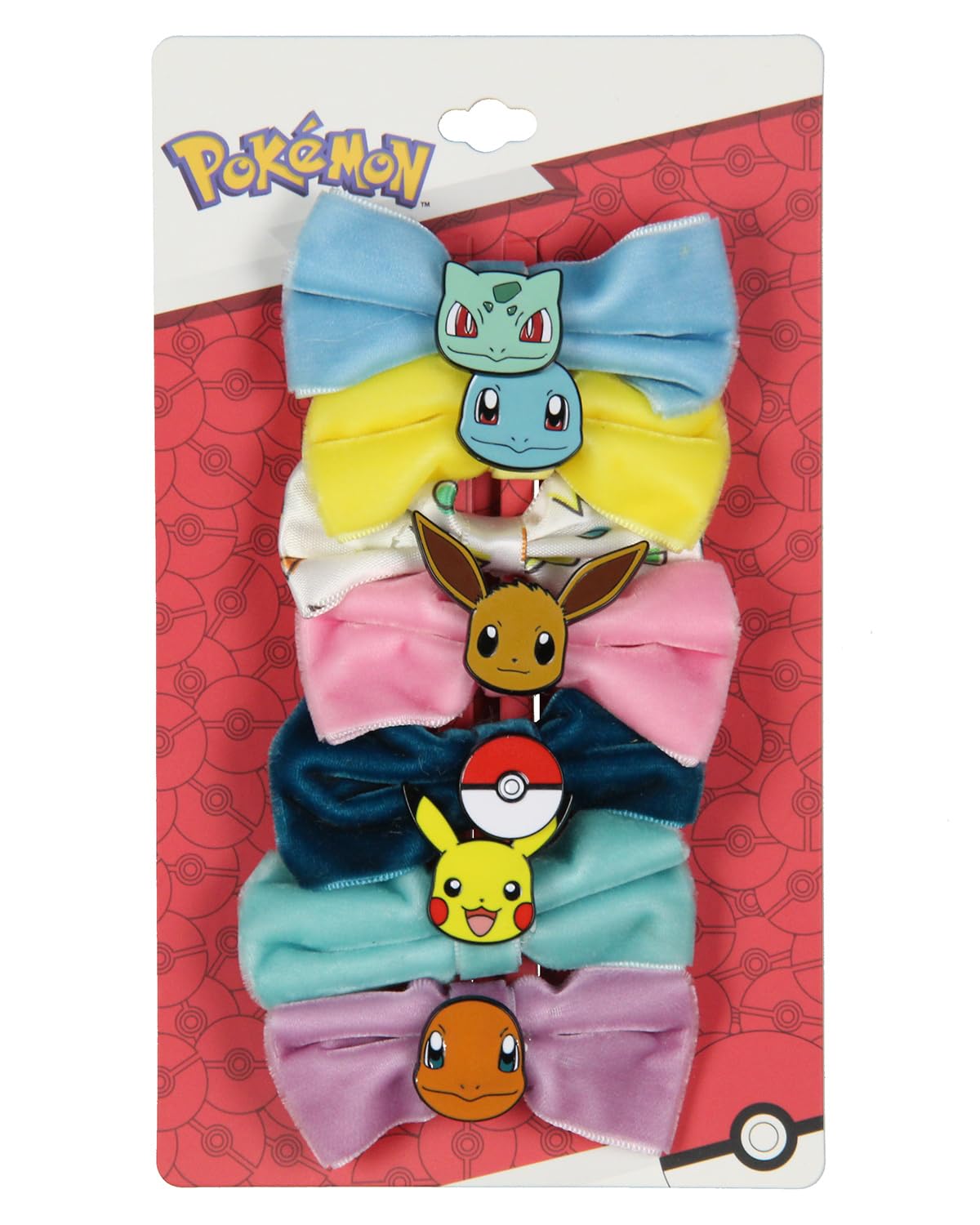 Pokemon Velvet Character Hair Accessories Bows Alligator Hair Clips For Women or Girls 7 Pcs Beauty & Personal Care Bioworld