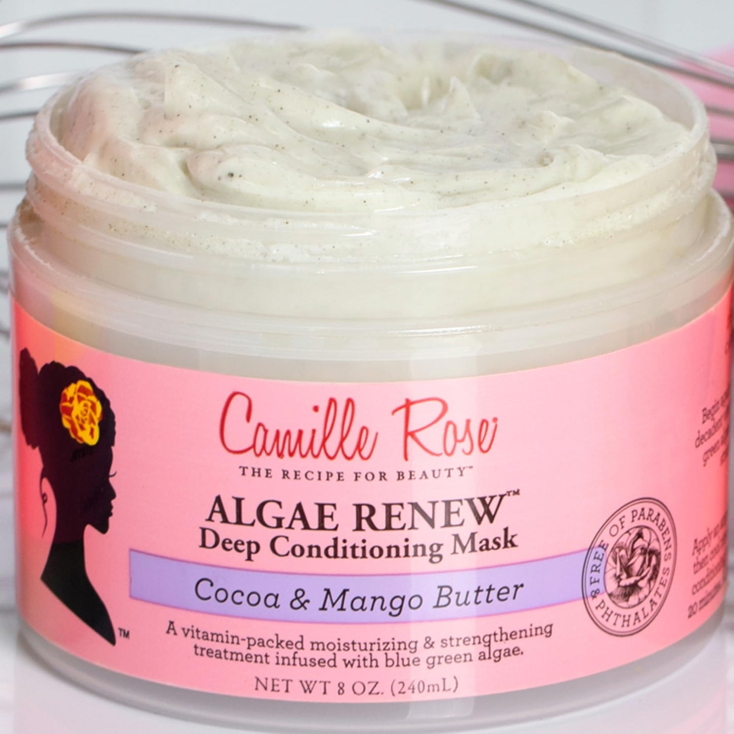 Camille Rose Algae Renew Deep Conditioning Hair Mask with Peppermint, Blue Green Algae & Mango Butter, to Strengthen and Moisturize, for All Hair Beauty & Personal Care Camille Rose