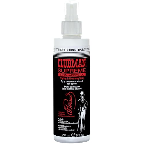 Clubman Supreme Non Aerosol Hairspray - Extra Hold Styling & Grooming Hair Spray for Men with Panthenol, 8 fl oz Beauty & Personal Care Clubman