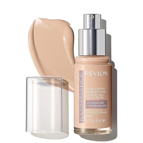Revlon Illuminance Skin-Caring Liquid Foundation, Hyaluronic Acid, Hydrating and Nourishing Formula with Medium Coverage, 205 Natural Ochre, 1 fl oz Beauty & Personal Care REVLON