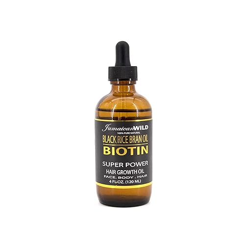 Jamaican Wild Black Rice Oil - BIOTIN | Super Power Hair Growth Oil for Face, Body & Hair (4 OZ) Beauty & Personal Care Jamaican Wild