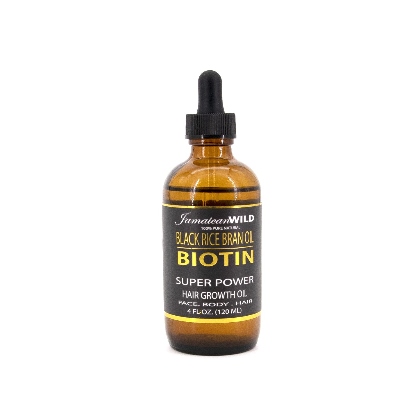 Jamaican Wild Black Rice Oil - BIOTIN | Super Power Hair Growth Oil for Face, Body & Hair (4 OZ) Beauty & Personal Care Jamaican Wild