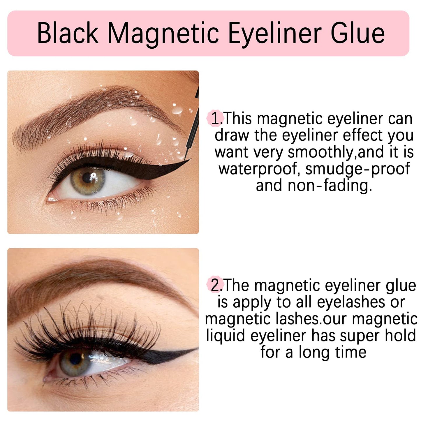 Magnetic Eyeliner 3PCS Smudge Resistant Magnetic liner,Works with All Magnetic Eyelashes,No iron powder and Natural Look,Easy to apply and No Glue Beauty & Personal Care CMNRO