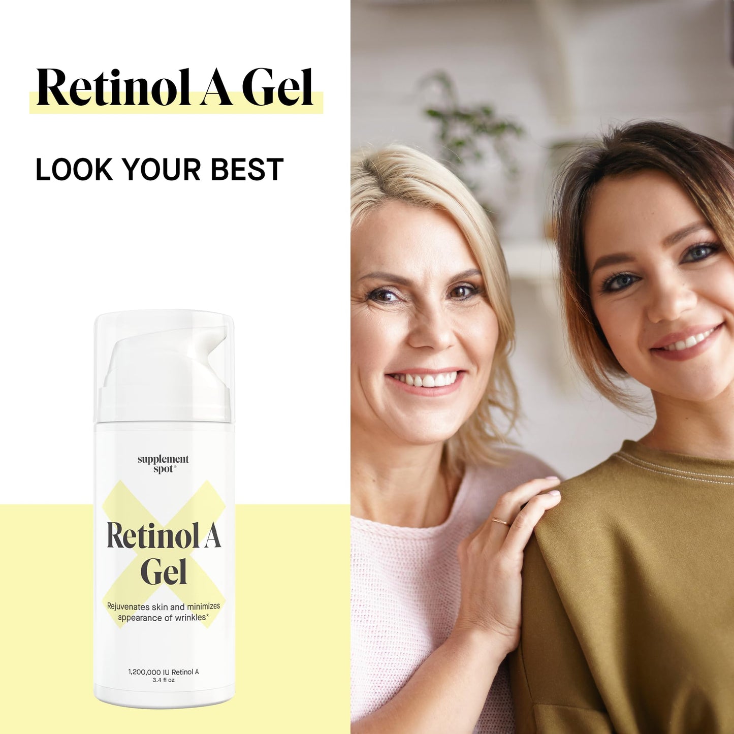 Retinol-A Gel - Anti-Aging Retinol Moisturizer Repairs Fine Lines & Wrinkles - Daily Use for Smoother, Firmer & Younger Looking Skin- (99.9% Water Beauty & Personal Care Supplement Spot