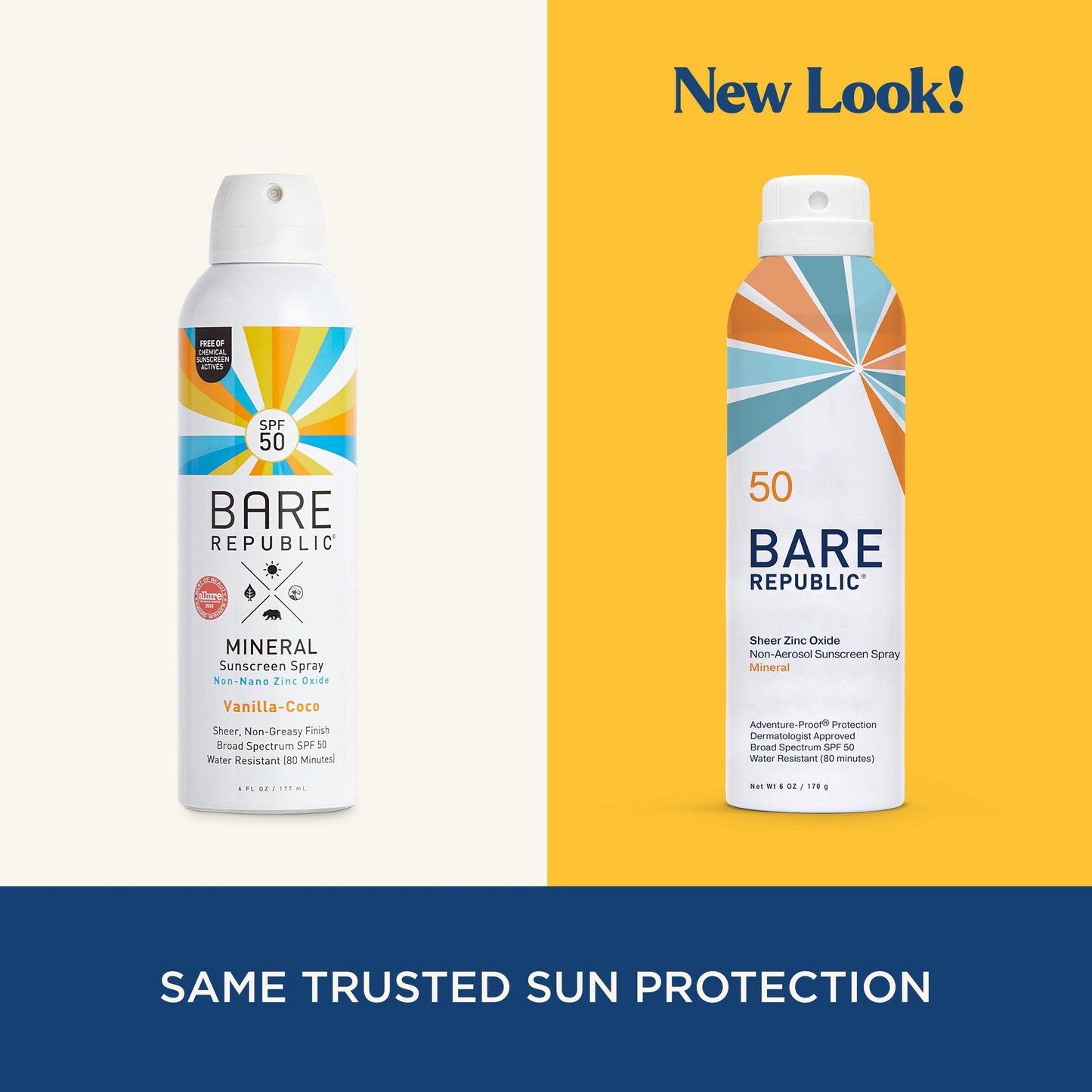 Bare Republic Mineral Sunscreen SPF 50 Sunblock Spray, Sheer and Non-Greasy Finish, Vanilla Coco Scent, 6 Fl Oz Beauty & Personal Care Bare Republic