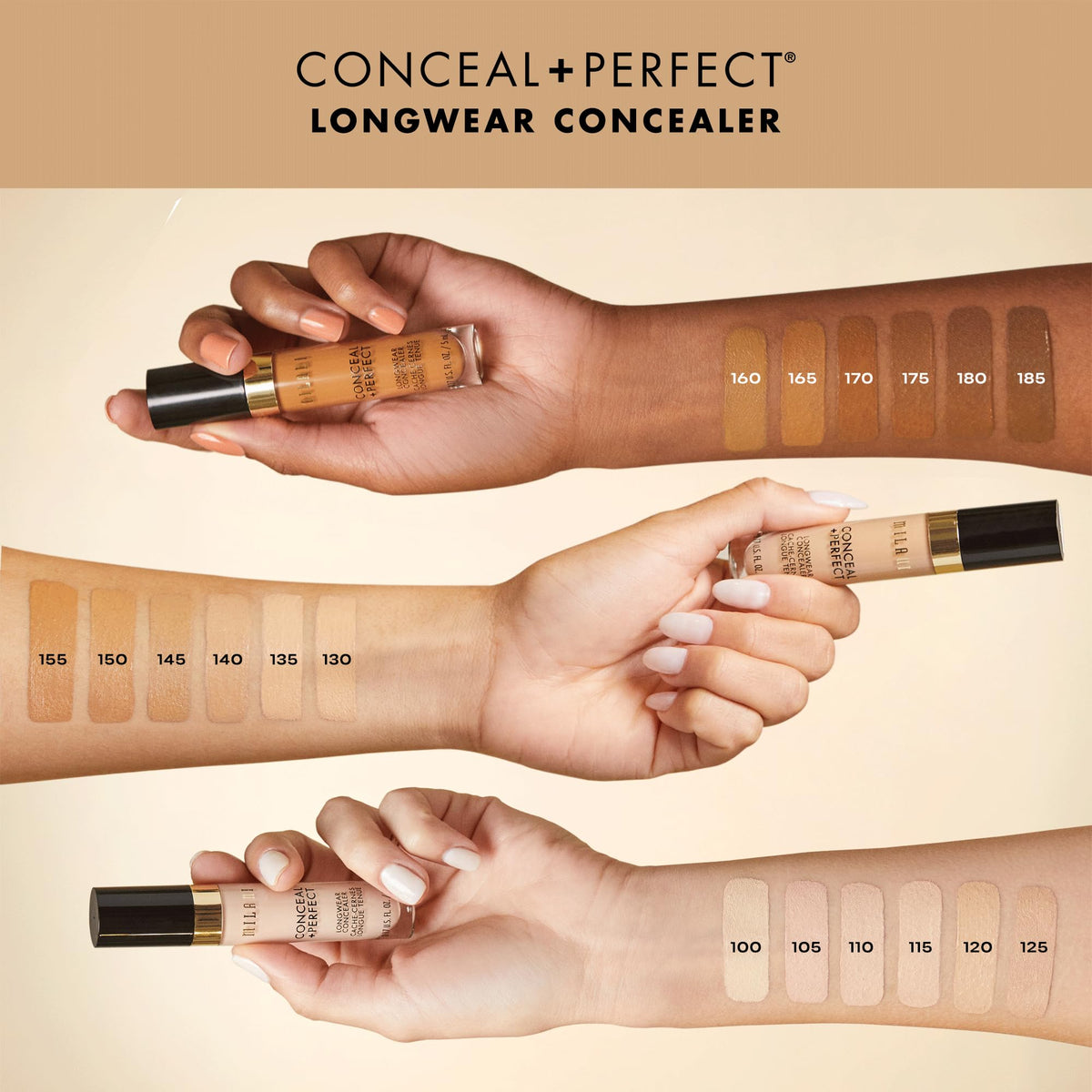 Milani Conceal + Perfect Longwear Concealer - Pure Beige (0.17 Fl. Oz.)