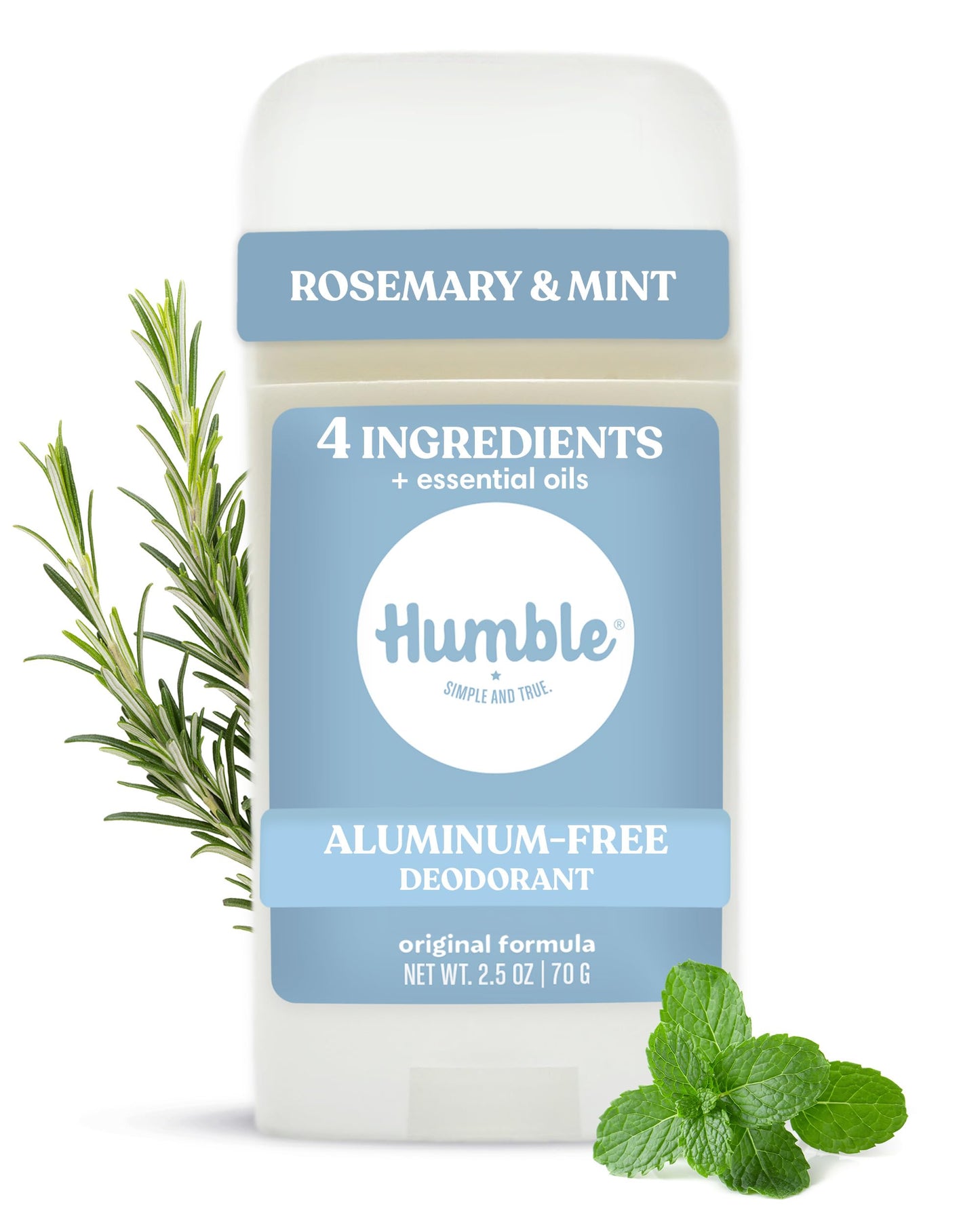Humble Aluminum-Free Deodorant for Women & Men, Rosemary Mint - Clean & Fresh Natural Deodorant Stick with Essential Oils for Long-Lasting Odor Beauty and Personal Care HUMBLE SIMPLE AND TRUE.