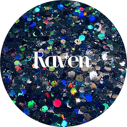 Black Polyester Glitter | Craft Glitter | Glitter for Arts & Crafts | Tumblers | Cosmetics | Nails | Epoxy Resin Art | Slime | DIY | Body Glitter | 1 Beauty & Personal Care Glitter Heart Co.